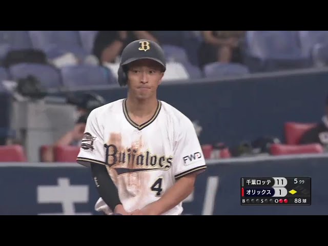 【5回裏】反撃開始!! バファローズ・福田がタイムリー3ベースヒット!! 2020/8/5 B-M