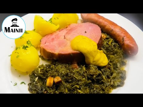 Grünkohl Rezept zubereiten mit Kassler und Pinkelwurst
