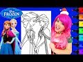 Coloring Anna Elsa Frozen Sisters GIANT Coloring Page Prismacolor Markers KiMMi THE CLOWN