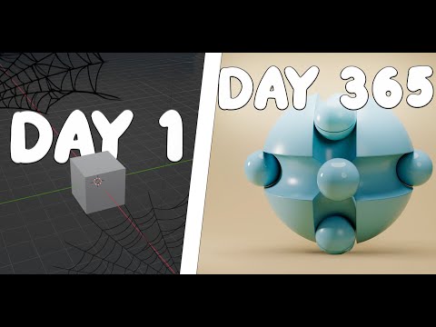 I used Blender for 365 days and this is my progress