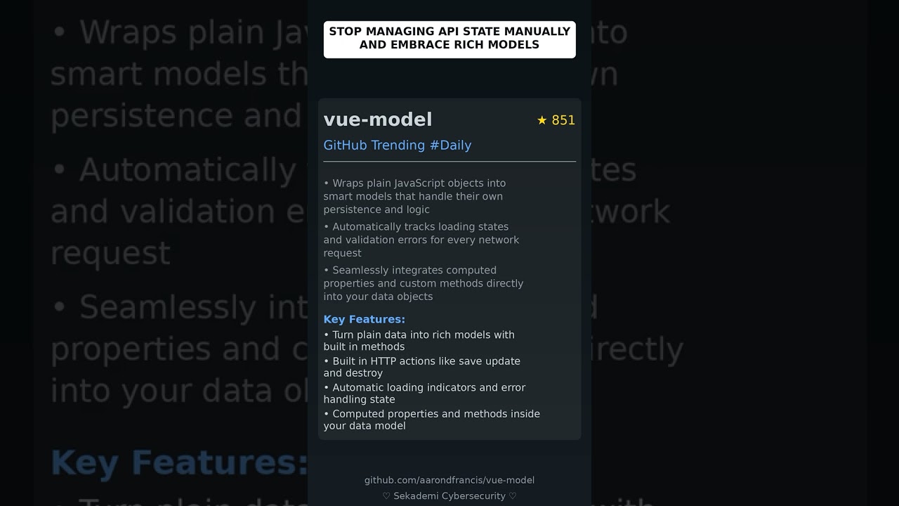 GitHub Trending Repositories: aarondfrancis/vue-model 🇬🇧