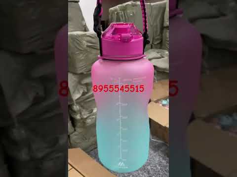 All In 1 Motivational Leakproof Water Bottle Gallon With Strap, Time Marker, 3800 Ml
