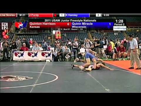 Junior Freestyle 119 - Quinn Miracle (WI) vs. Quinton Harrison (KS)
