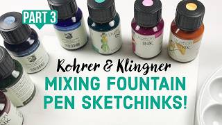 Mixing Rohrer & Klingner sketchINK Waterproof Sketching Inks ❀ Swatching Mixing Fountain Pen Ink