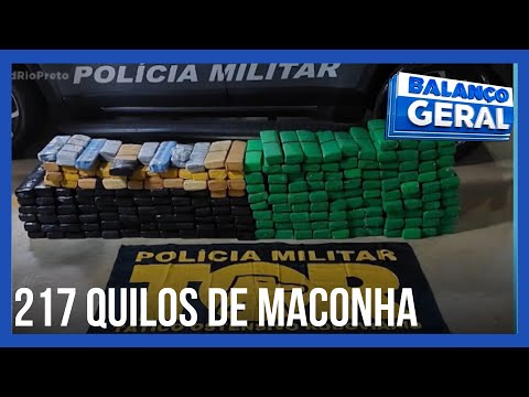 Mulher presa com 217 kg de maconha em carro