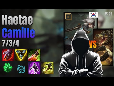 Haetae Top Camille vs Renekton lol KR solo rank Full Game 15.21 | 해태 카밀 vs 레넥톤