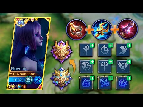 INTENSE MATCH NOVARIA MAGE SNIPER ONE HIT BUILD & EMBLEM 2023 | BUILD TOP GLOBAL NOVARIA - MLBB