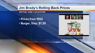 Jim Brady's celebrates anniversary by rolling back prices to 1954