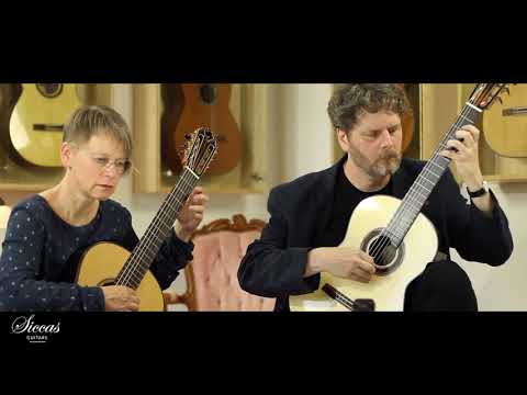 Duo Saitenspuren plays Roland Dyens Gloomy Light on a Hanika I a Doubletop and a Hanika Ia Lattice a
