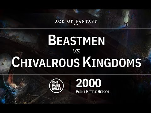 OPR Age of Fantasy 2000 Battle Report  - Beastmen vs Chivalrous Kingdoms with Mage Knight figures