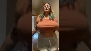 Braless no bra bouncy bouncing boobs dancing tiktok nip slip boob
