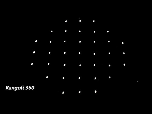 Awesome flower rangoli with 7x3x3 dots by rangoli 360 - video 2