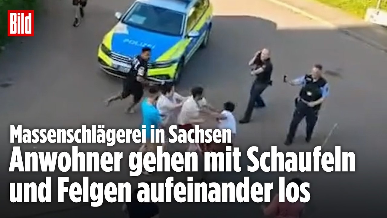 Massenschlägerei in Sachsen: Hier prügeln sich Anwohner mit Schaufeln und Felgen