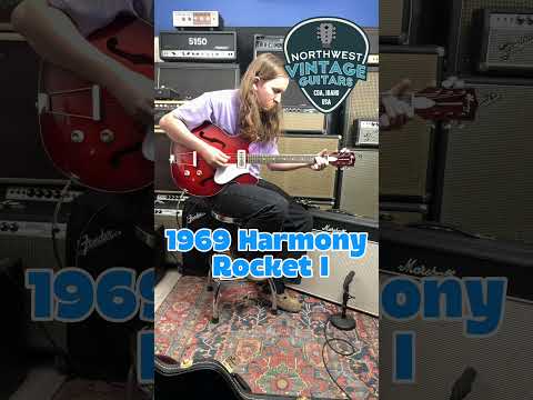 1969 Harmony Rocket I Model H53-1 Red Burst Made in USA Hard Case - 1969 image 24