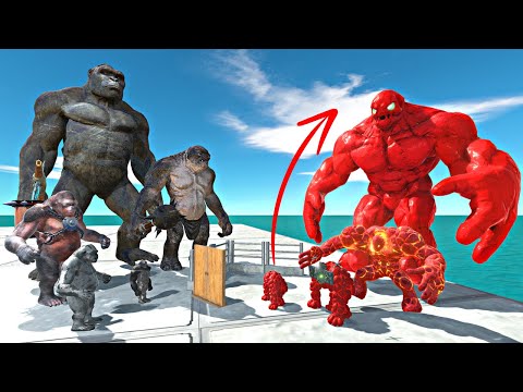 Mutant Golem Evolution Door Challenge | King Kong + Troll + Goro Team vs Mutant Golem Team - ARBS