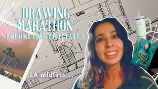 Comic Drawing Marathon (LA wildfires & castle research) | Finishing Chapter 3, Part 5