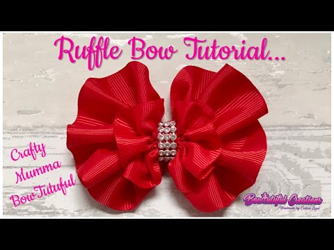 How to make hair bows: ruffle bow. Frill bow