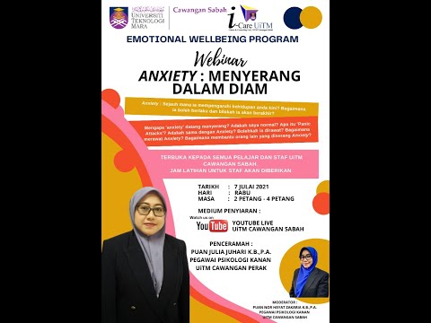 , title : 'Siaran Ulangan Live : 'Webinar Emotional Wellbeing Program' | WEBINAR ANXIETY : MENYERANG DALAM DIAM'
