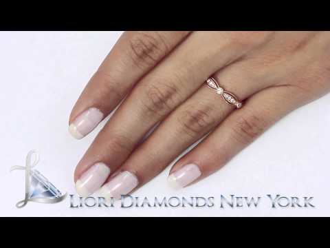 WBAJ-110-R - 0.25 Carat Diamond Wedding Band Stackable Ring 14k Rose Gold