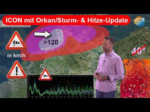 Storm & Heat Update: ICON with hurricane on the North Sea. Models predict the intense heat on Mon...
