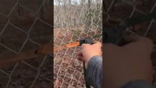 how to pull chain link fence tight DIY Stretcher with ratchet Strap
