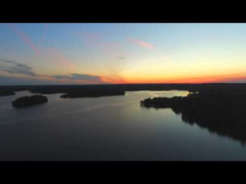 Drone: Loch Raven Reservoir Picnic Area at SUNSET
