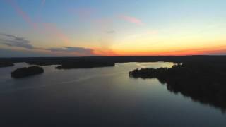 Drone: Loch Raven Reservoir Picnic Area at SUNSET