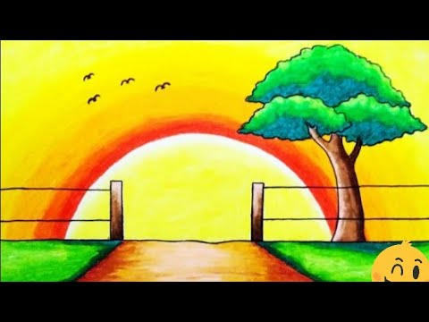dessin facile | comment dessiner un coucher de soleil | dessin kawaii | dessins facile