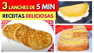 3 LANCHES DE 5 MIN com OVO, AVEIA E BANANA! Sem Farinha e Açúcar, Poucas Calorias, Fácil e Saudável