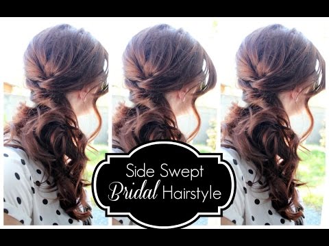 Side Swept bridal hairstyle