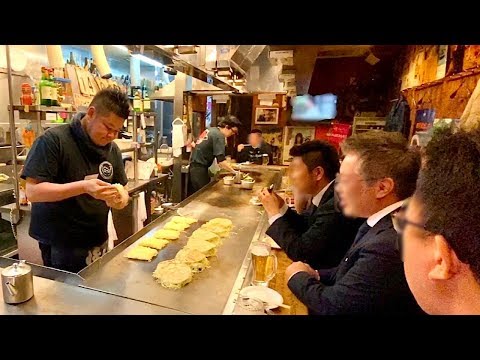 Okonomiyaki a las 3 am!! ︎La artesanía profesional fue muy divertida [Koshida] Food Terror Hiroshima Gourmet okonomiyaki