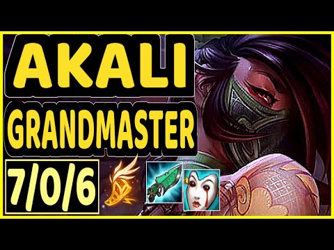 GREVTHAR (AKALI) - 7/0/6 KDA GAMEPLAY - BR Ranked GRANDMASTER