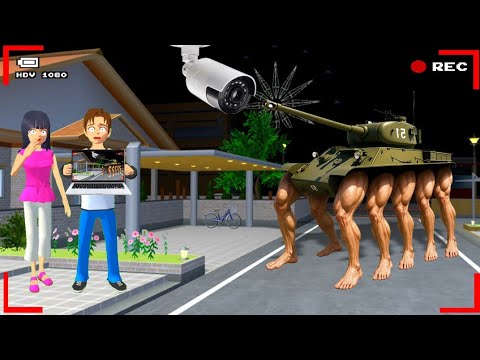 Yuta Mio Panicks After CCTV Records a Tank Anomaly in Front of Her House 😱 | Sakura School Simulator