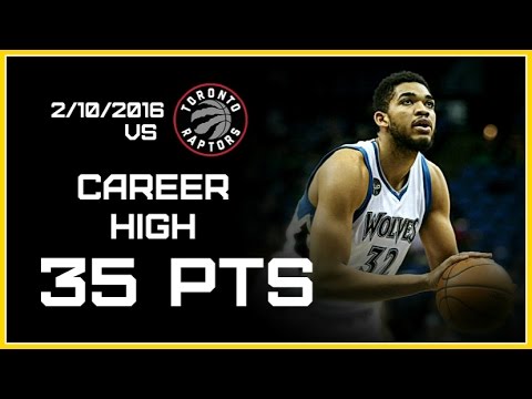 Karl-Anthony Towns Career High vs Raptors 35 pts / Full Highlights (2/10/2016) HD