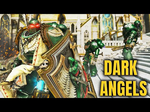 EPIC BATTLE! 3 Dark Angels Veterans vs Tyranid Swarm - Warhammer 40k Space Marine 2 (4K)
