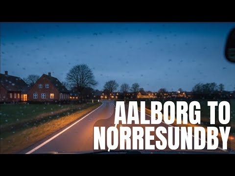 Peaceful Night Drive in Denmark 4K | Aalborg to Nørresundby & Nordjylland Countryside