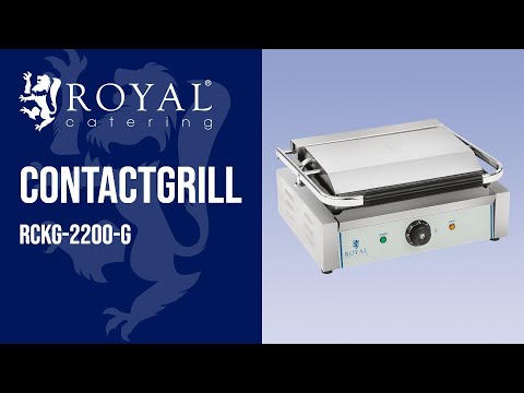 Video - Contactgrill - geribbelde bovenste bakplaat - 2200 W