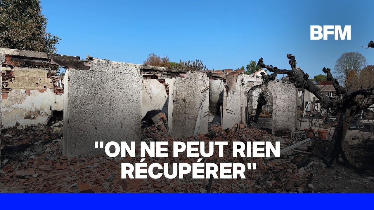 ROBIN DE BFM - Après le feu de Biscarrosse, ils découvrent leur maison détruite par les flammes