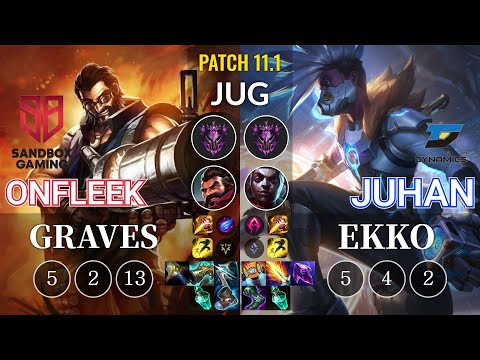 SB OnFleek Graves vs DYN Juhan Ekko Jungle - KR Patch 11.1