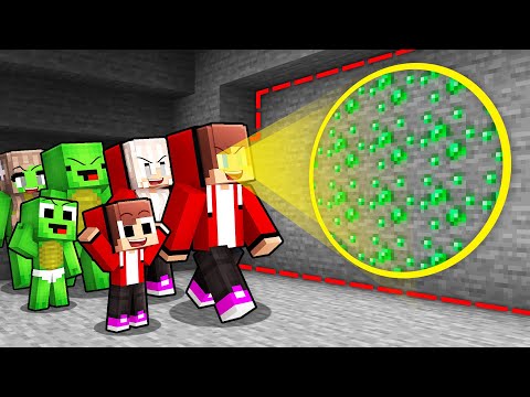 Mikey Family and JJ Family Mined 1,000,000 Emeralds in Minecraft (Maizen)