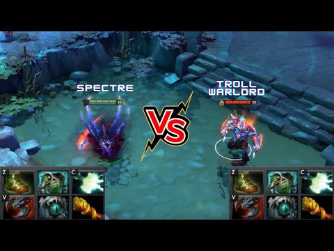 Dota 2 | Spectre vs Troll Warlord lvl 30 | Same Full Items