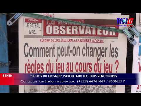 RÉVÉLATION WEB TV/BENIN MAGAZINE "ECHOS DU KIOSQUE" DU 3 JUIN 2020