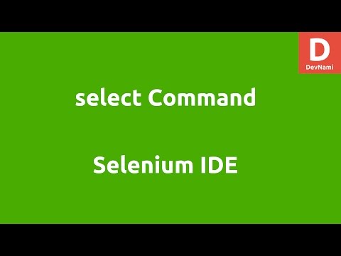 Selenium IDE Select Command