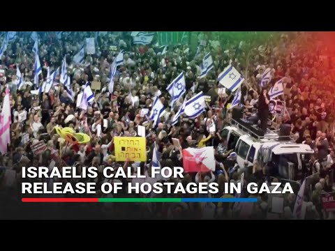 Israelis in Tel Aviv call for release of hostages in Gaza before clashing with police