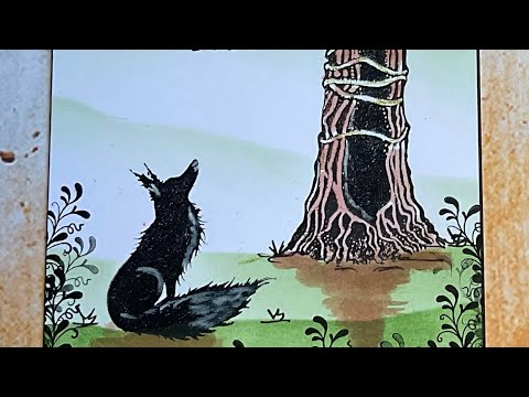 Morning Mr Fox by Jo Rice #laviniastamps #Brusho powders