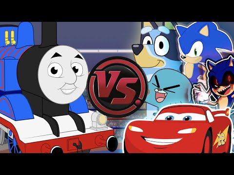 THOMAS RAP CONCERT! (Thomas the Tank Engine vs Sonic, Lightning McQueen, & More) CARTOON RAP ATTACK!