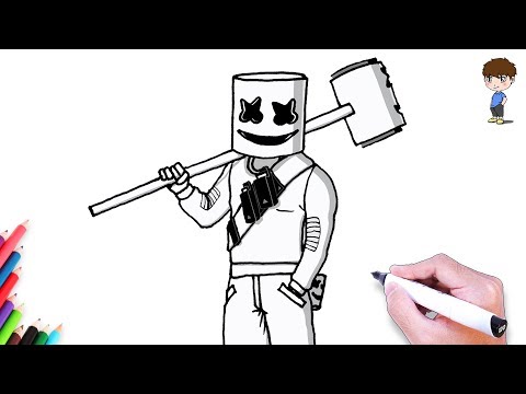 Comment Dessiner Marshmello Fortnite facilement – Dessin Facile a Faire - Dessin de Fortnite