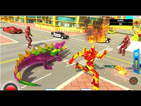 Crocodile Robot Car Transforming Part-1 | Rescue City Mega Robot Android GamePlay | By Game Crazy