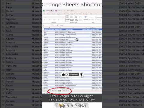 Excel Time Savers: Change Sheets Shortcut