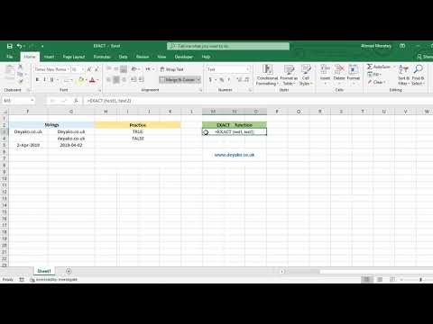 EXACT Function in Excel